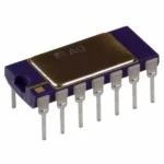 Ceramic dual inline package chip with metallic pins, used in electronic circuits for stable mounting and connectivity.