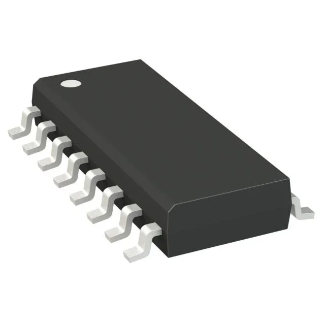 A 3D render of a black Single In-line Package (SIP) integrated circuit chip with metal leads on each side.