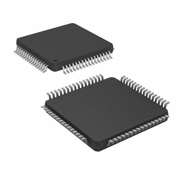 Two black microchip integrated circuits with visible pins arranged in a square pattern on a white background.