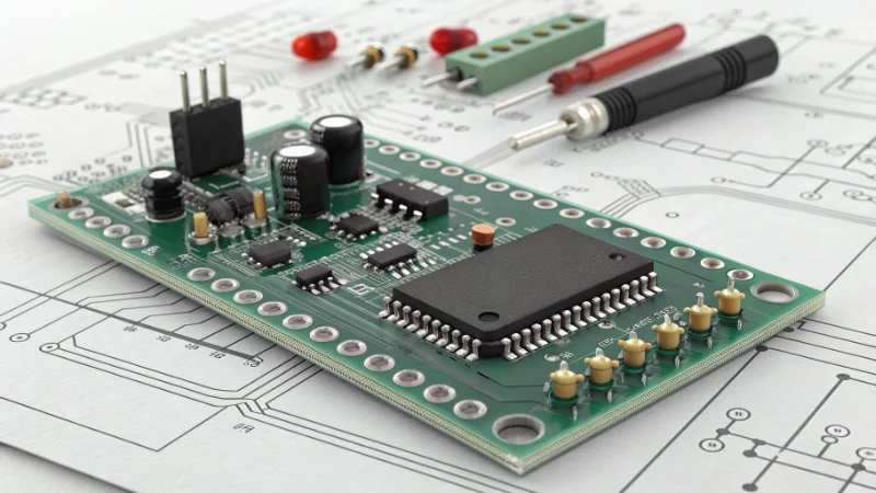 An industrial control panel with visible microchips