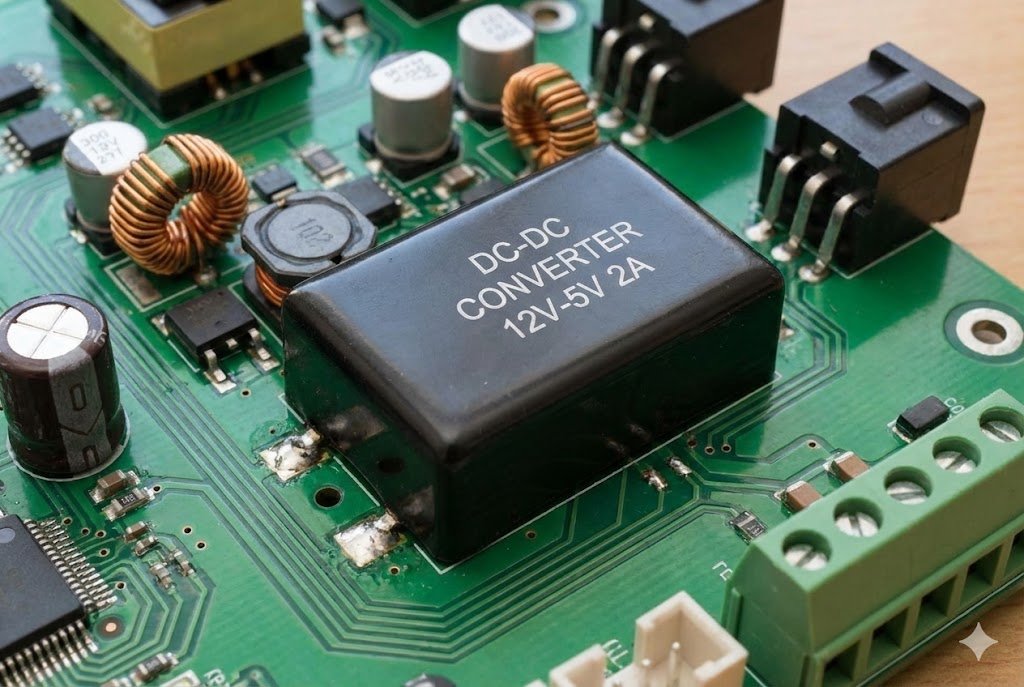 Inside a Power Converter A circuit board showing a power converter module