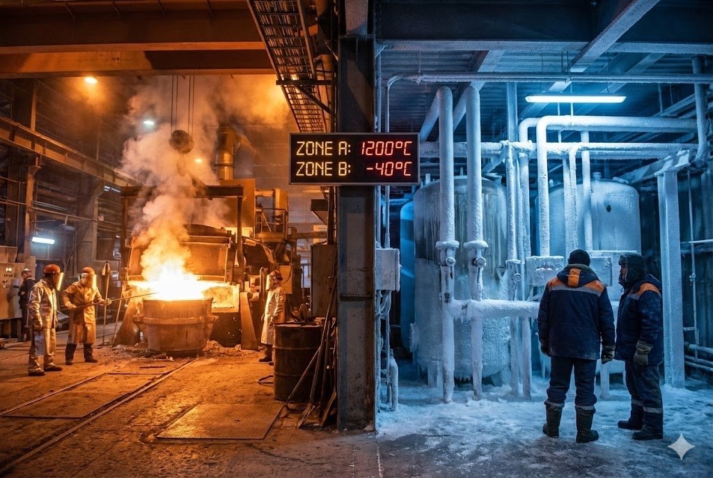 Industrial environment with temperature extremes