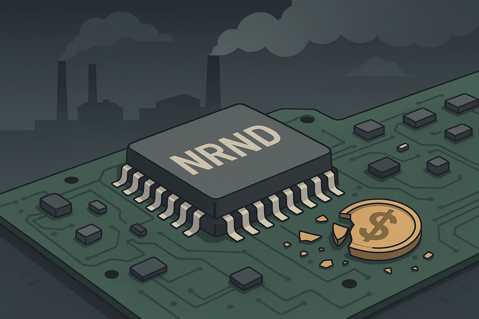 An old and a new version of a microcontroller side-by-side