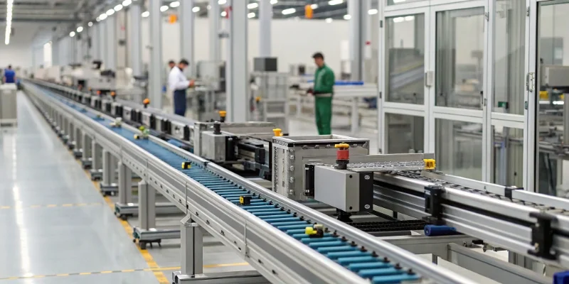 A close-up of a circuit board with TI, ST, and ADI components