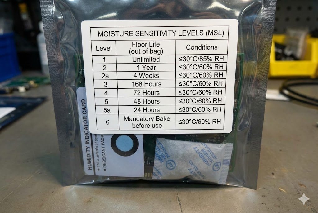 Table of MSL levels on a product label