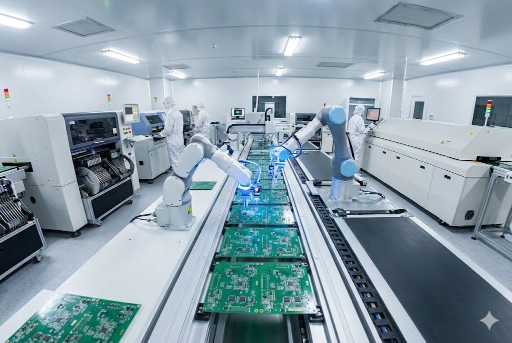 A bustling electronics market in Shenzhen, China