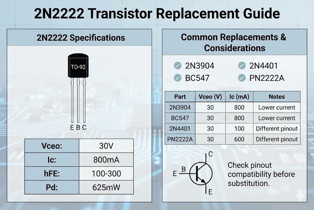 2N2222 transistor replacement guide