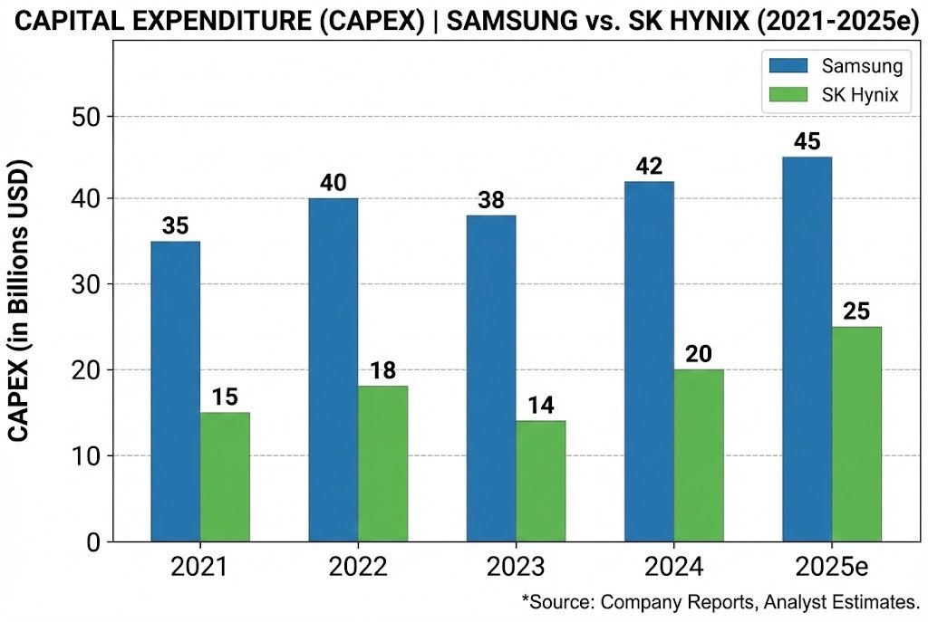 capital expenditure chart samsung hynix