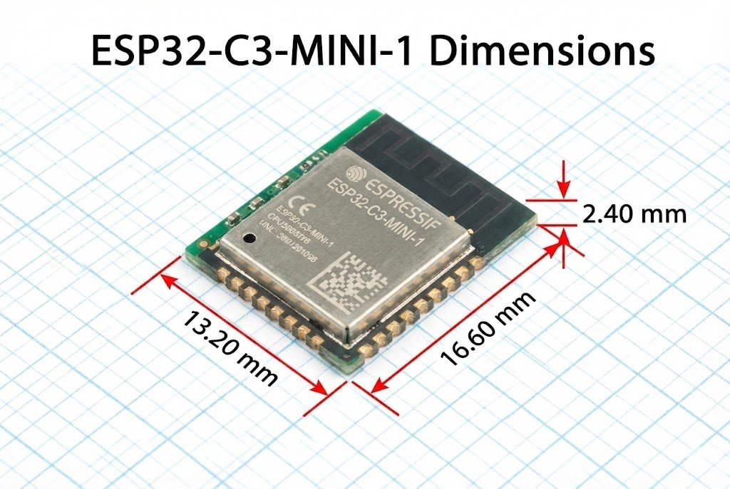ESP32-C3-MINI-1 dimensions