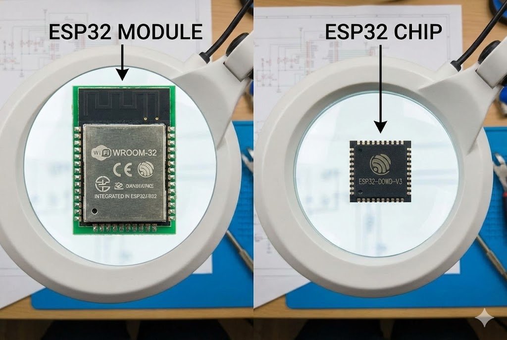 ESP32 module vs chip comparison