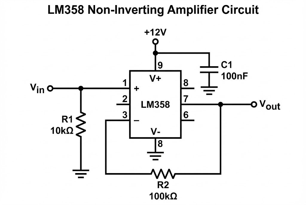 LM358 Circuits LM358 application circuit diagram