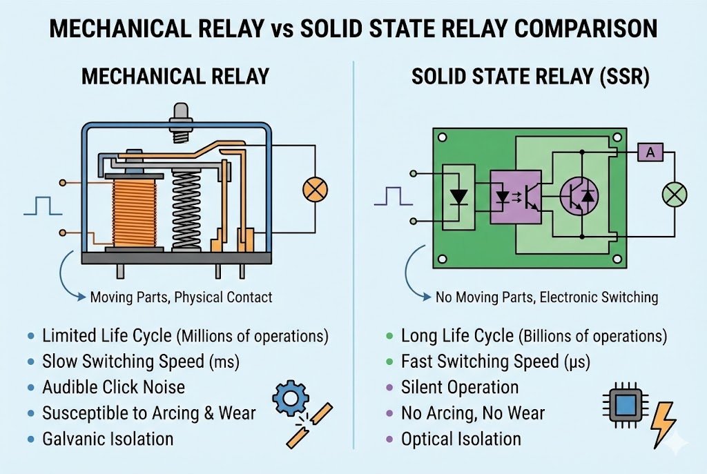 Mechanical Relay vs Solid State Relay Comparison