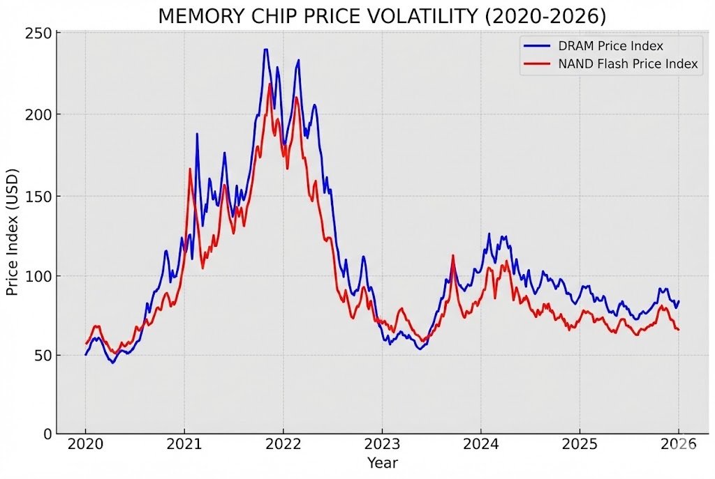 memory chip price volatility chart