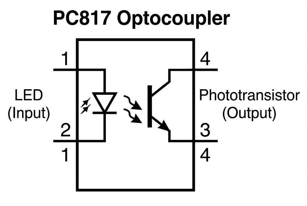 PC817 Optocoupler schematic symbol