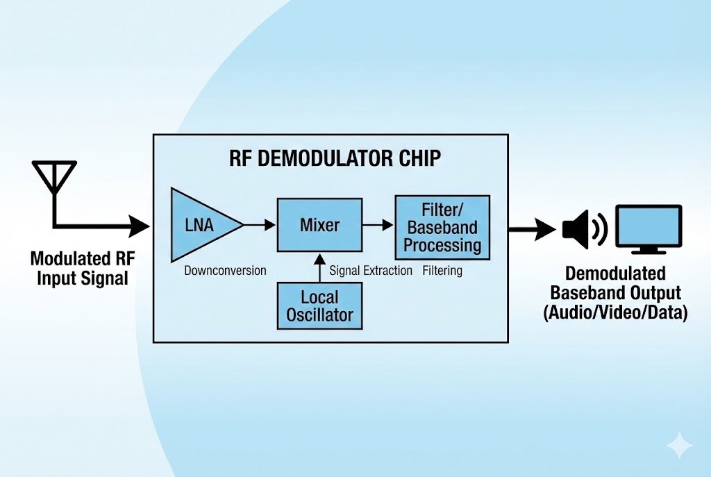RF Demodulator Functionality RF demodulator chip functionality