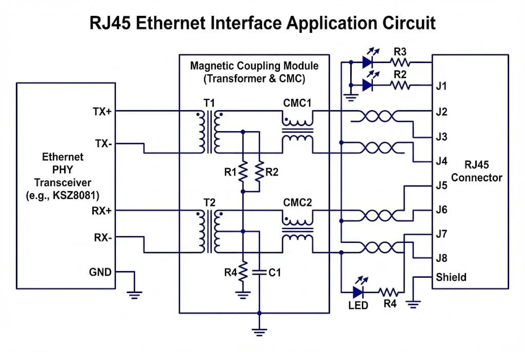 RJ45 Application Circuit RJ45 Application Circuit Diagram