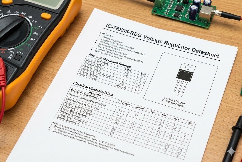 Technical specifications sheet for an IC