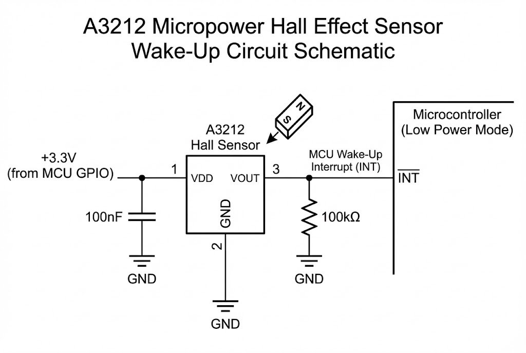 Circuit Design Schematic Schematic diagram of A3212 wake up circuit