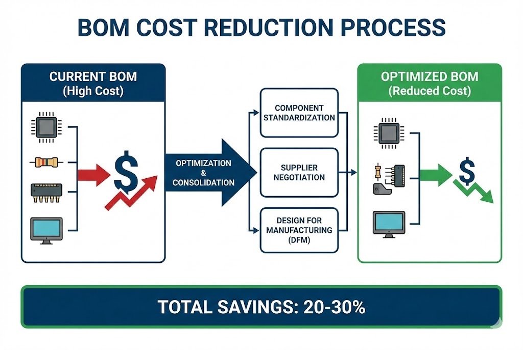 BOM cost reduction diagram