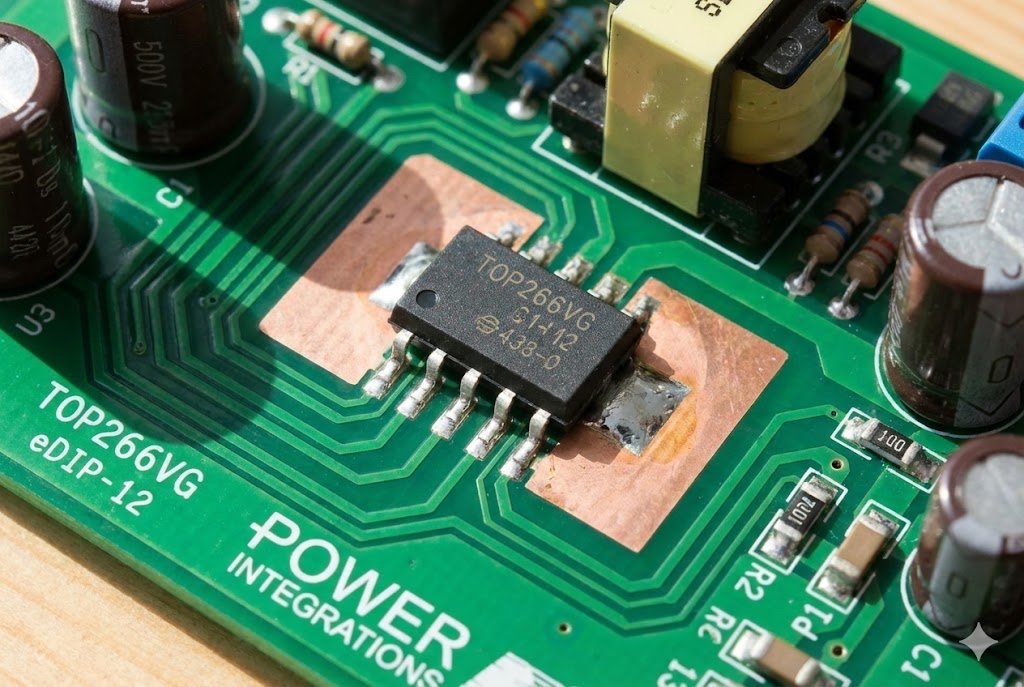 TOP266VG eDIP-12 SMT placement TOP266VG eDIP-12 package on PCB