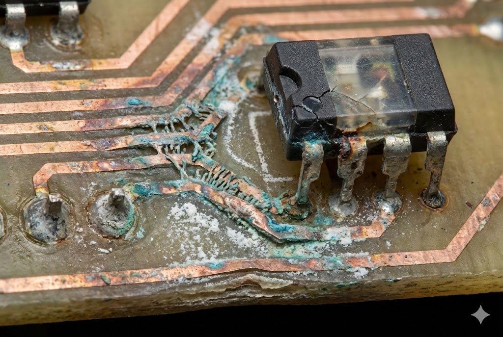 Moisture impact on PCB traces and optocouplers