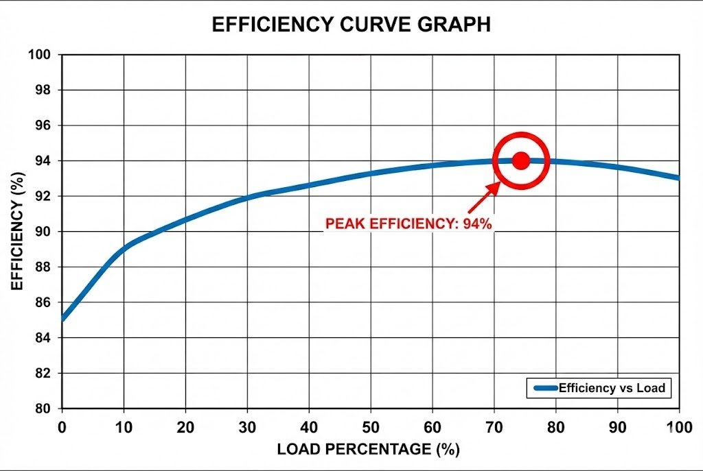 Efficiency curve graph 94 percent