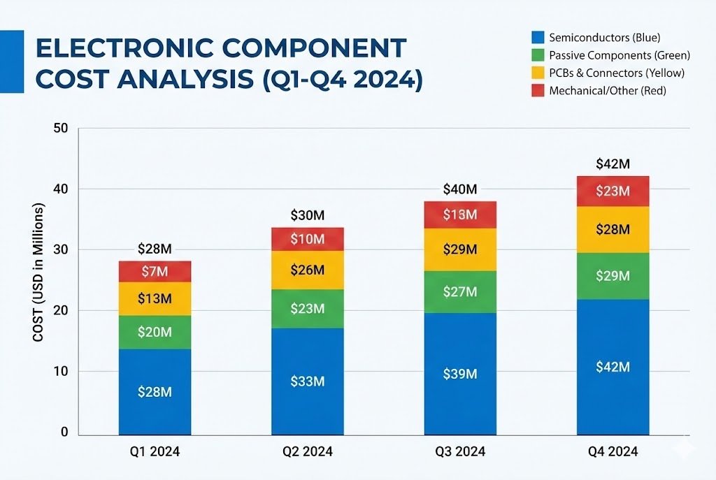 Cost analysis chart electronic components
