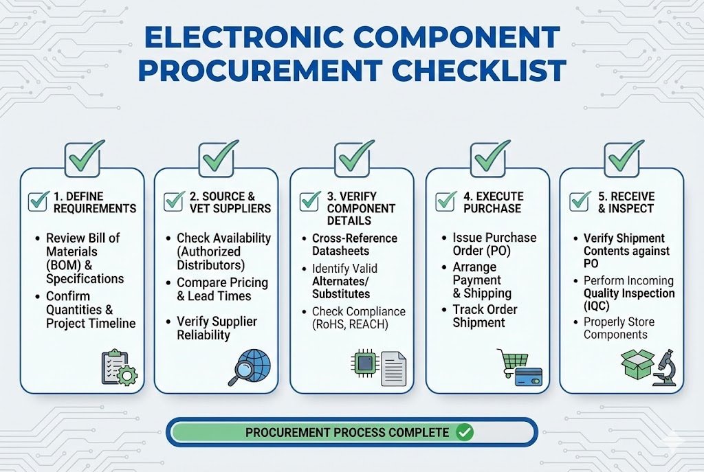 Checklist for electronic component procurement