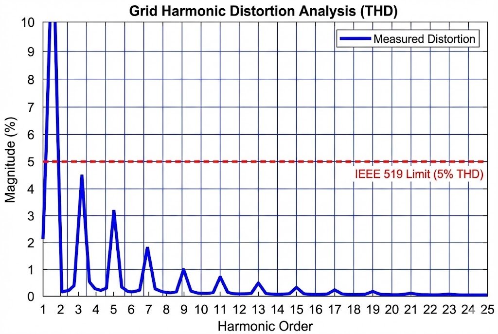 Graph showing grid harmonic distortion