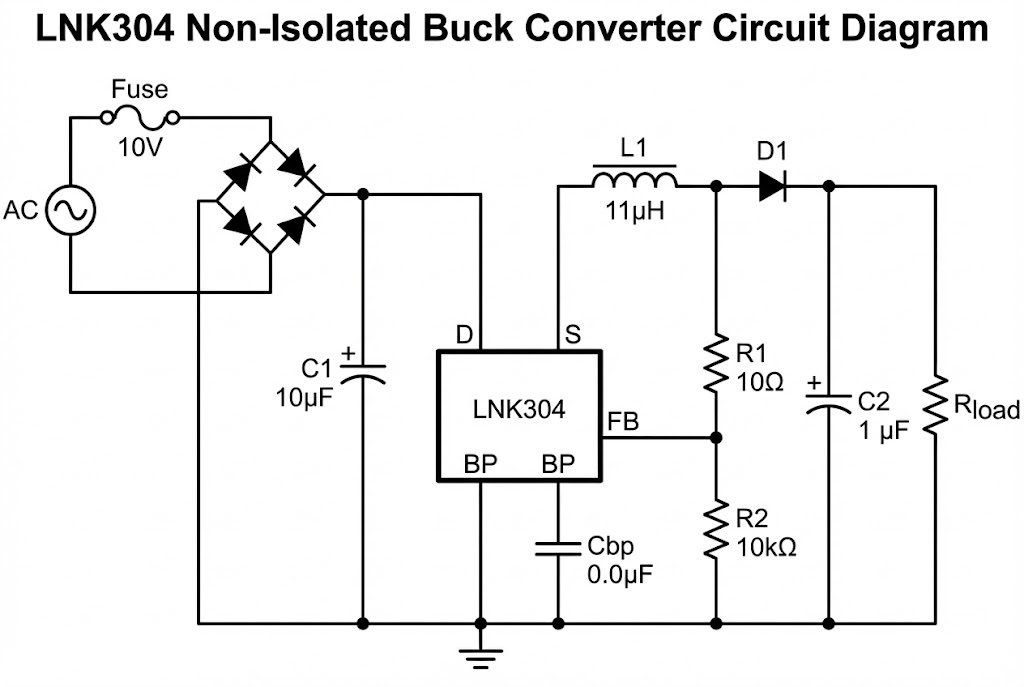 LNK304 Buck Topology LNK304 Buck topology circuit diagram