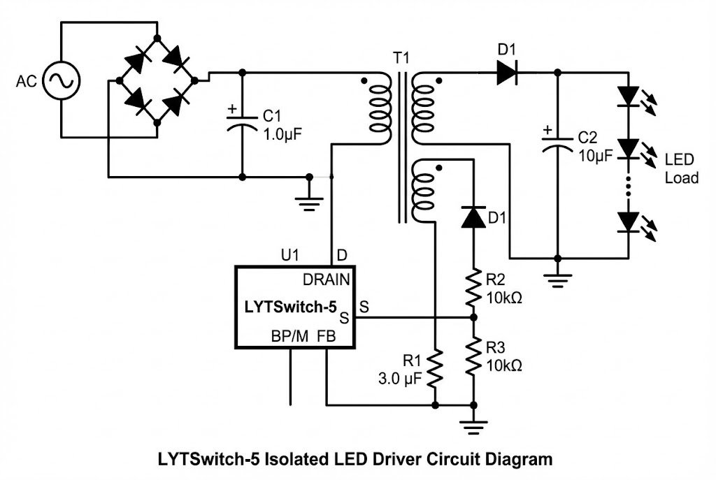 LYTSwitch-5 Single Stage Architecture LYTSwitch-5 circuit diagram