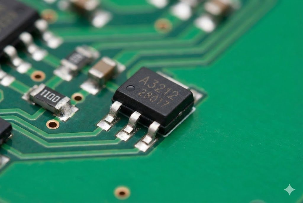 A3212 Chip Overview A3212 micropower hall effect switch chip close up