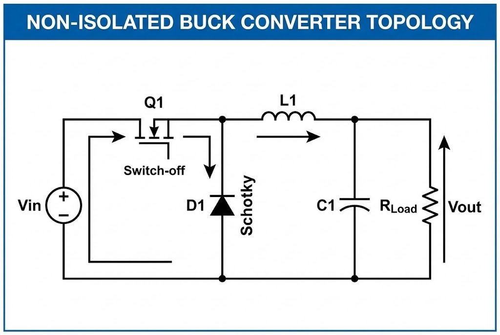 Diagram of non-isolated buck topology