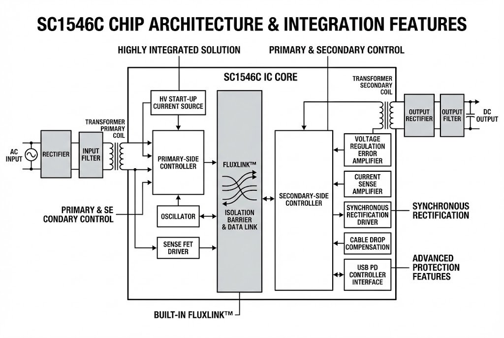 SC1546C chip architecture diagram showing integration features