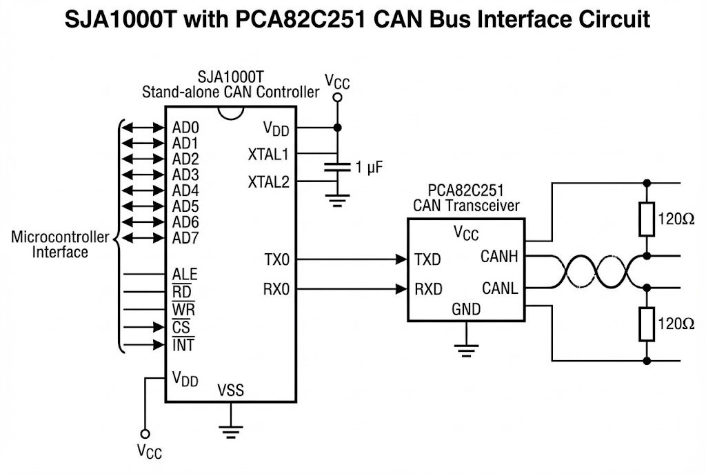 SJA1000T paired with PCA82C251 circuit
