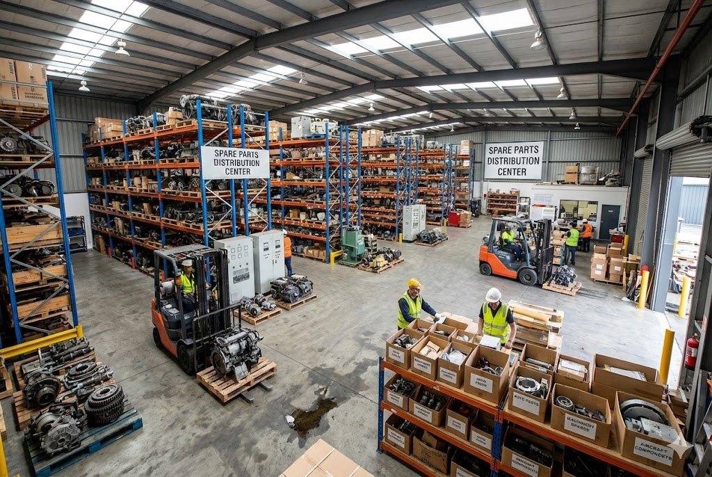 Warehouse with spare parts