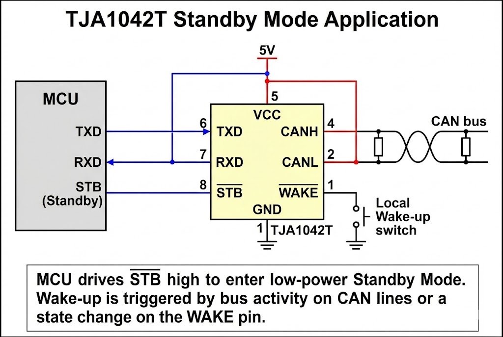 TJA1042T standby mode application
