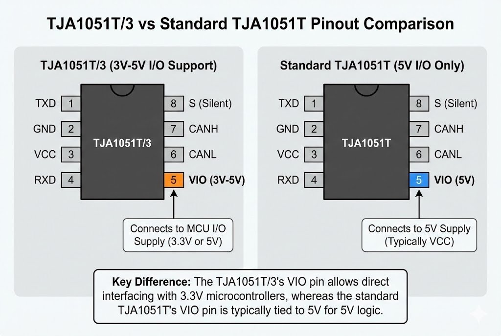 TJA1051T/3 vs Standard TJA1051T Pinout