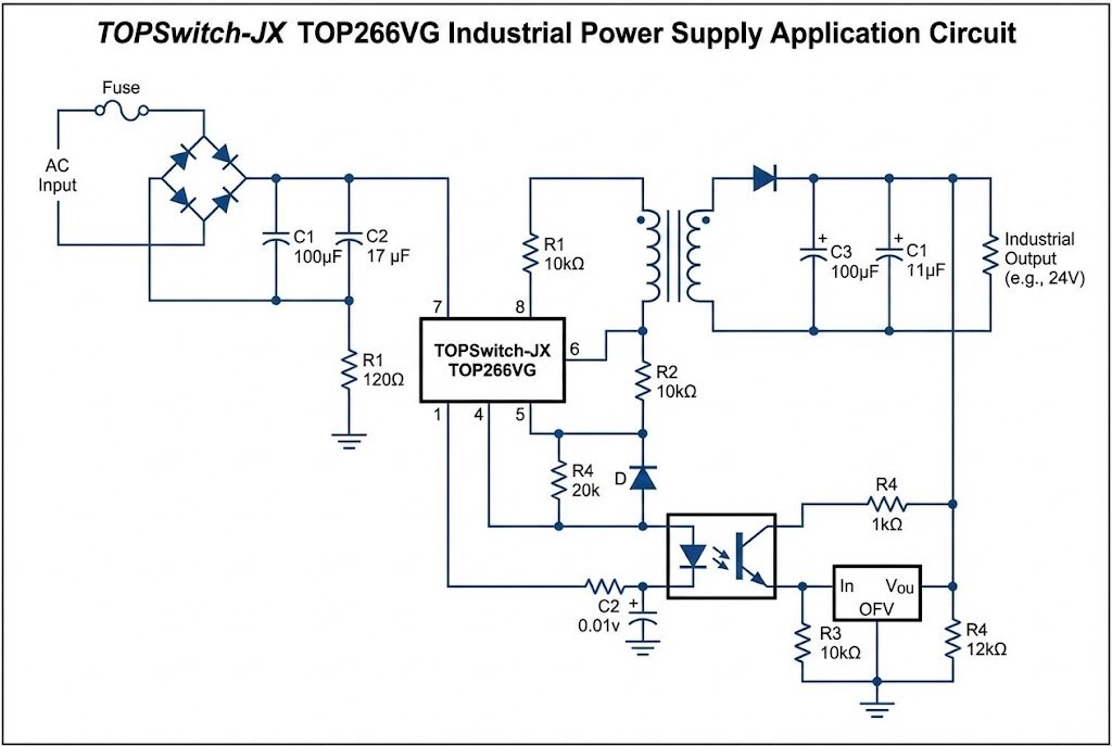 TOP266VG Industrial Application TOPSwitch-JX TOP266VG industrial power supply application
