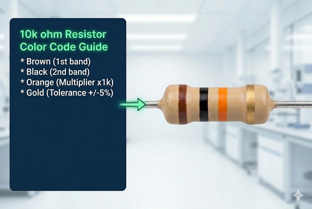 10k ohm resistor color code guide