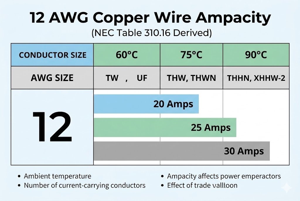 12-gauge wire ampacity chart