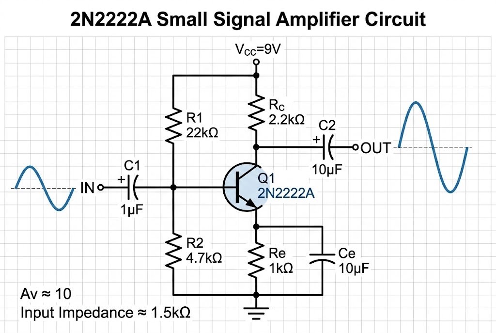2N2222A Small Signal Amplifier Circuit