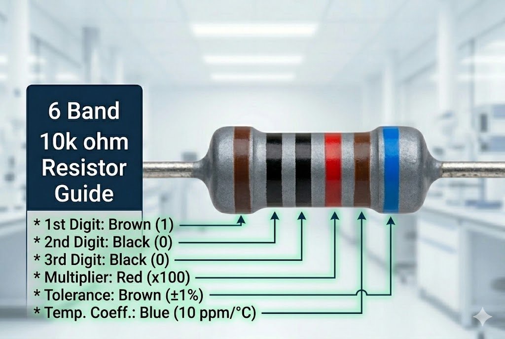 6 band 10k ohm resistor guide