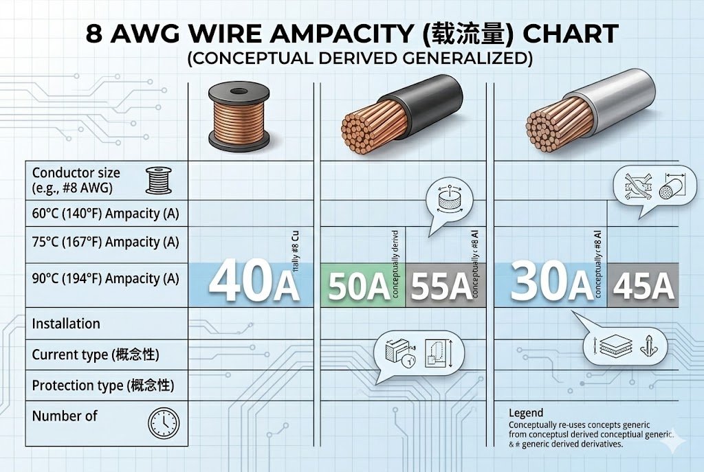 Ampacity Ratings 8 awg wire ampacity chart