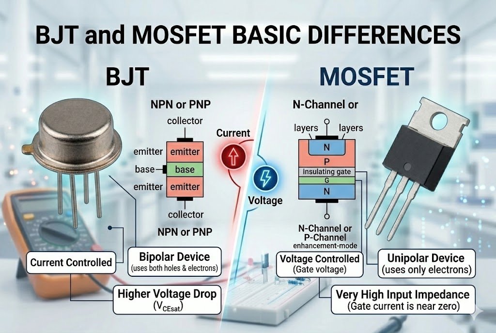 BJT and MOSFET basic differences
