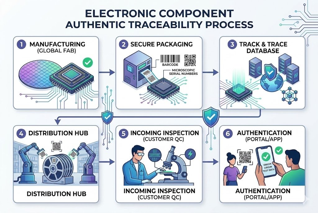 electronic component authentic traceability process