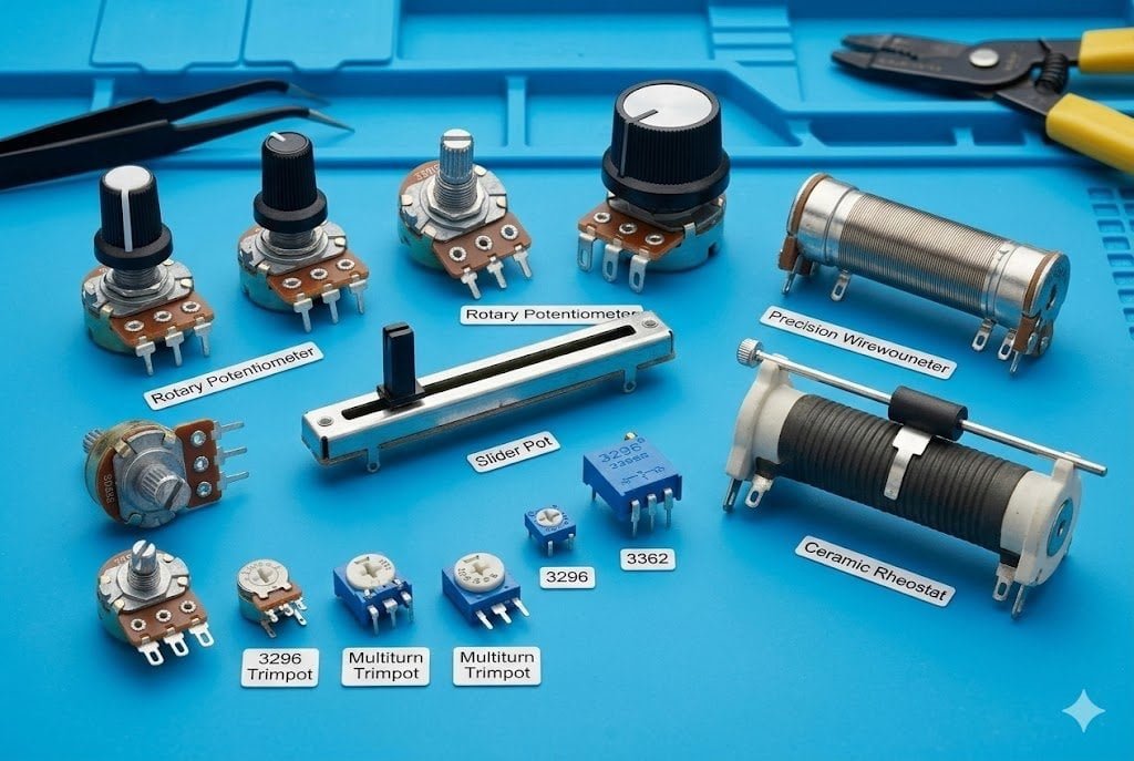 potentiometer and variable resistor components