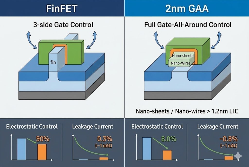 2nm GAA vs FinFET technology