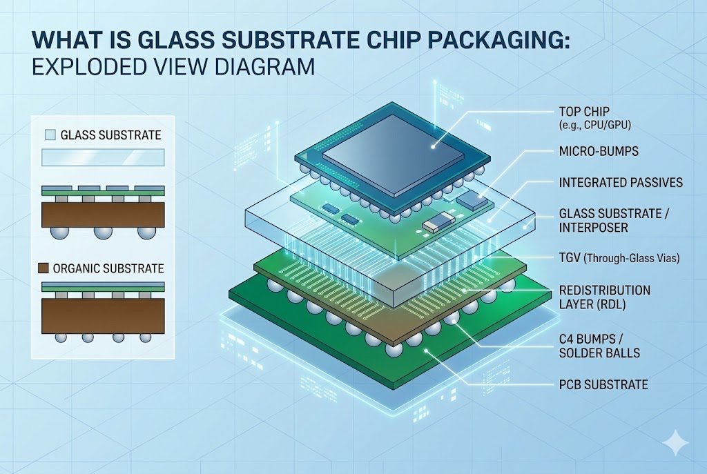 what is glass substrate chip packaging