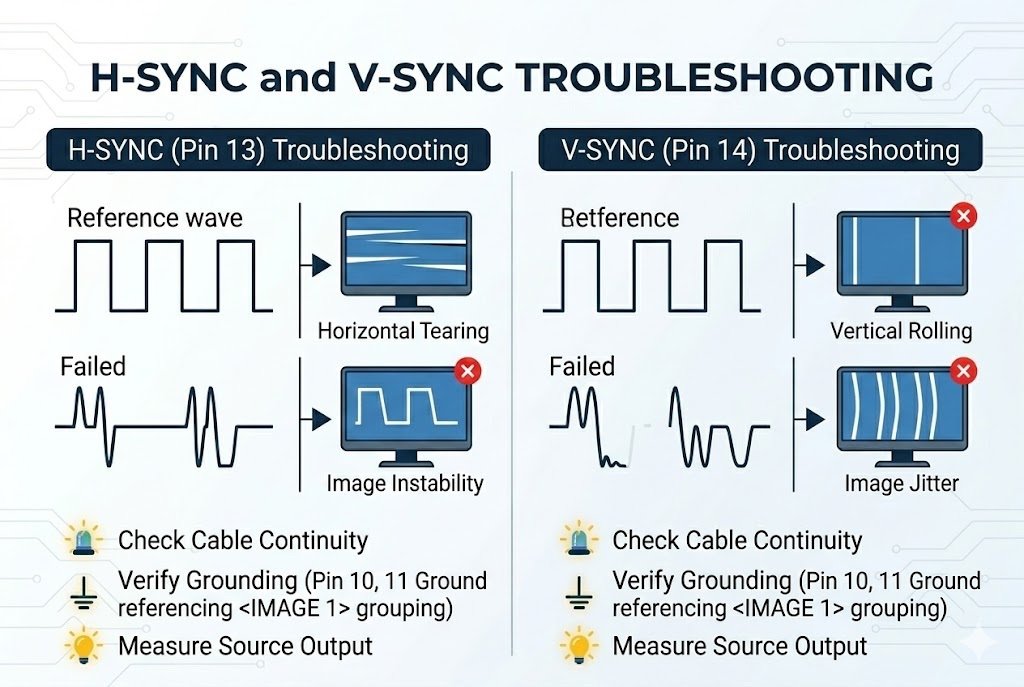 VGA Sync Signals H-Sync and V-Sync Troubleshooting